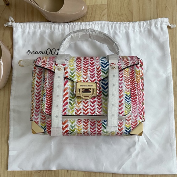 Michael Kors Manhattan Printed Satchel NWT - Picture 12 of 15